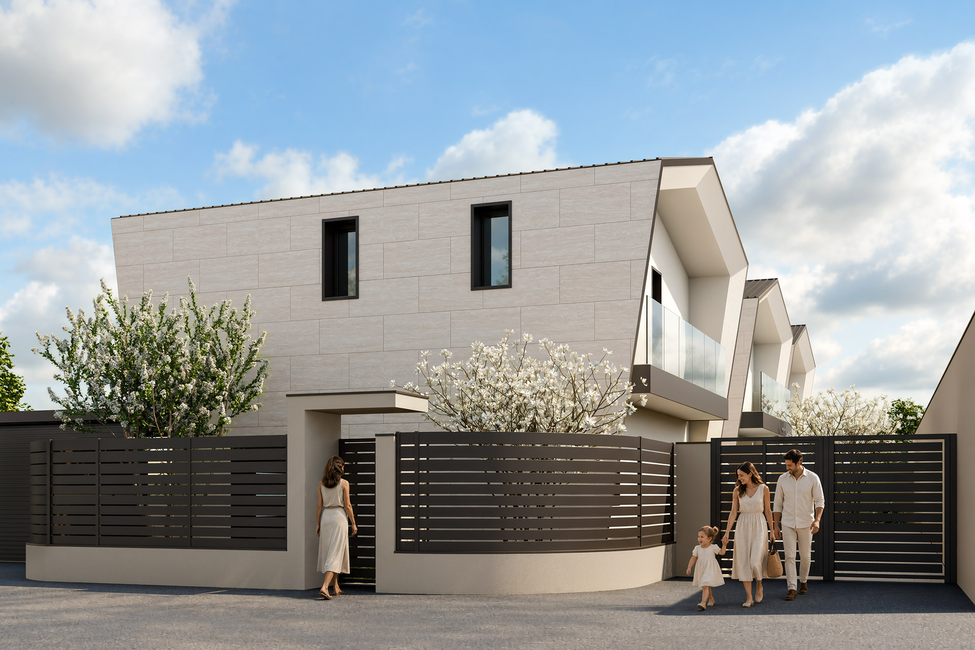 Villa Angolare — facciate e accessi