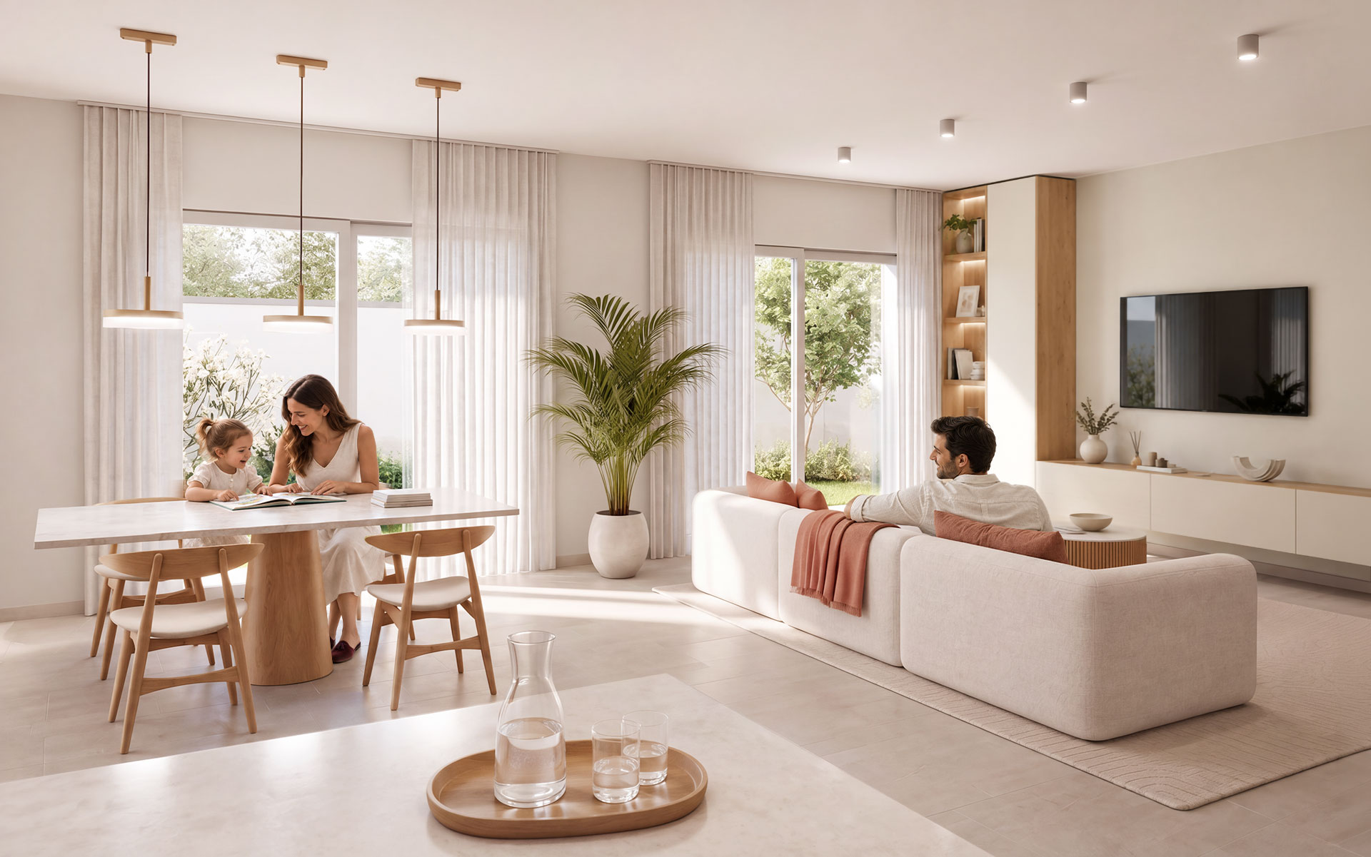 Villa Centrale — interpretazione della zona giorno